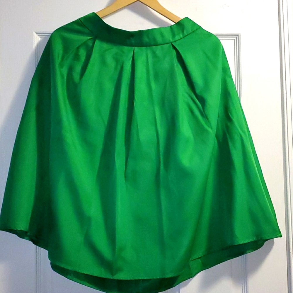 Green A-line Skirt with pockets
